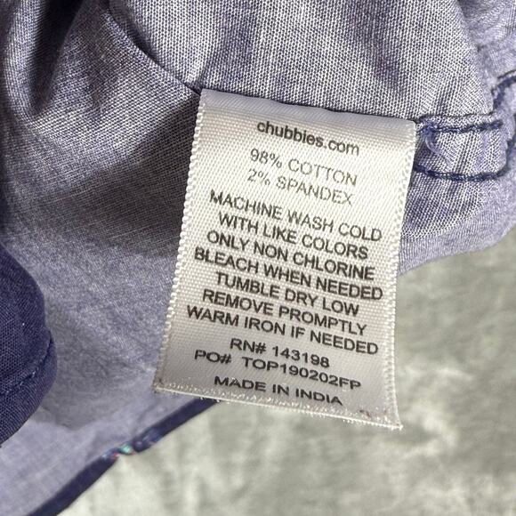 Chubbies Button up Shirt Mens XL Blue Nautical - Picture 4 of 8